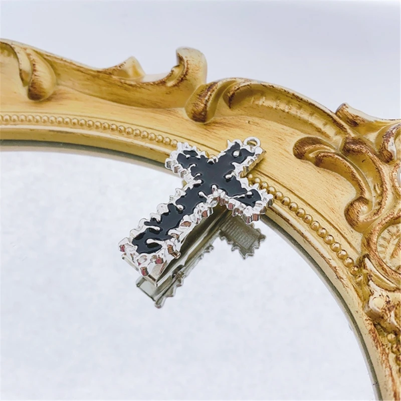 Заколка для волос в стиле готический панк-крест хип-хоп модные металлические