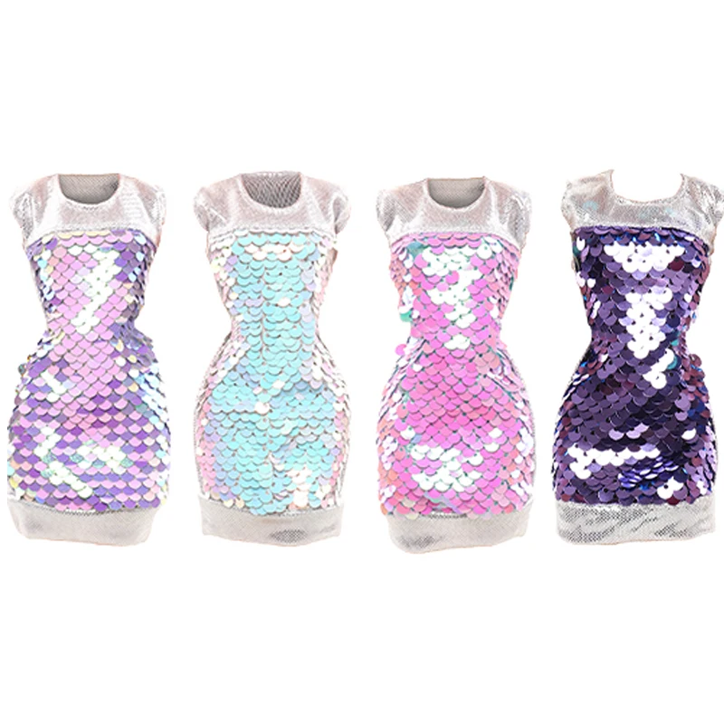 

Fashion Clothes 30cm For Dolls Cosplay Princess Short Dress Sequined Skirt for Barbie Outfit High Quality DIY Gifts Girls Game
