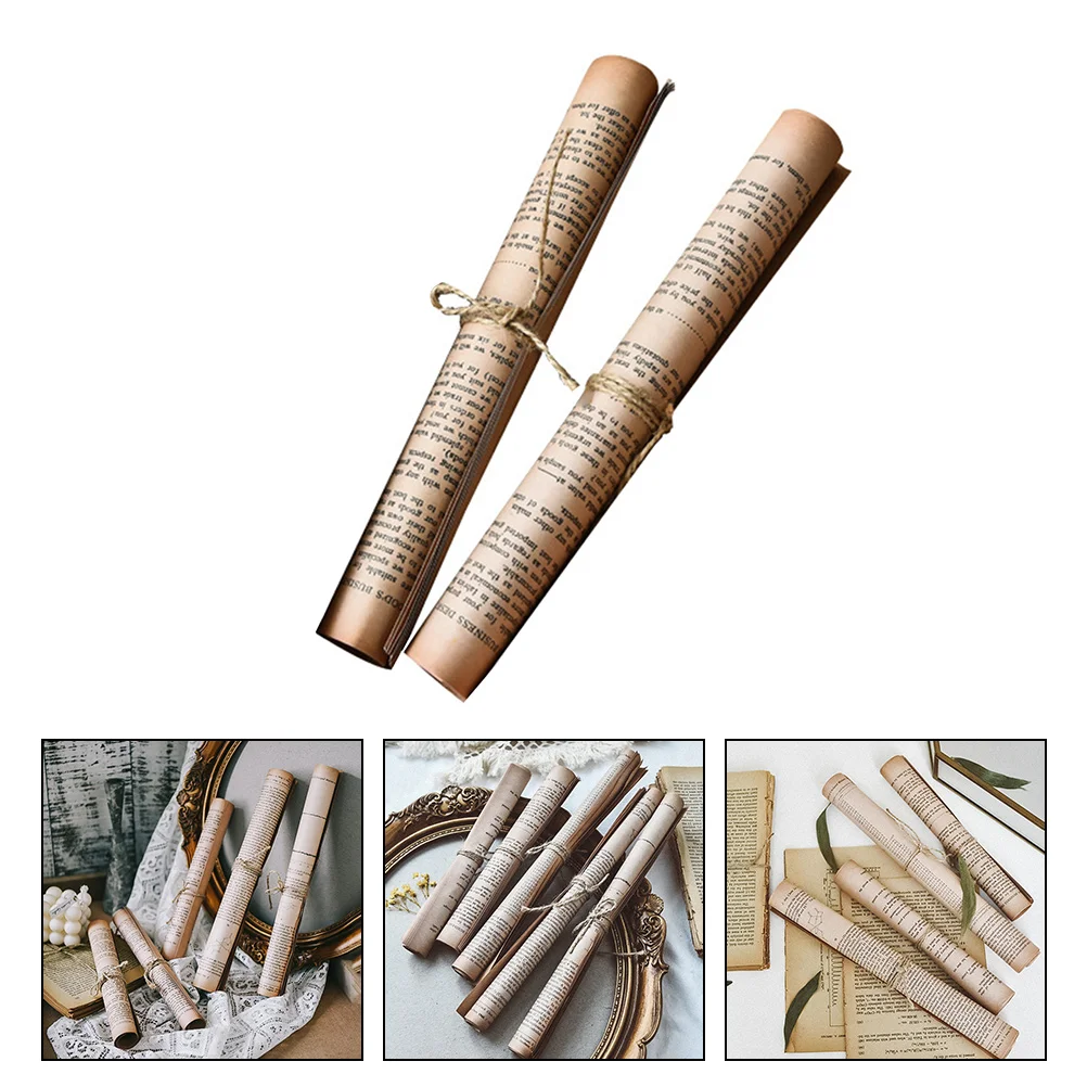 

Newspaper Vintage Paper Scroll Scrapbook Decor Stickers Craft Stationary Photography Furniture Removable Background Papers Retro