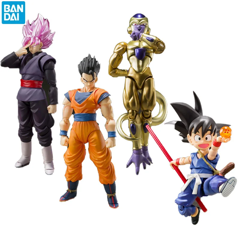 

Original Bandai Dragon Ball Z Figures SHF Exclusive Color Golden Freeza Frieza Black Son Gokou Son Gohan Anime Action Figures