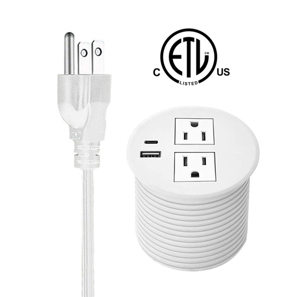 Настольная втулка питания с 2 розетками Настольный удлинитель Утопленная