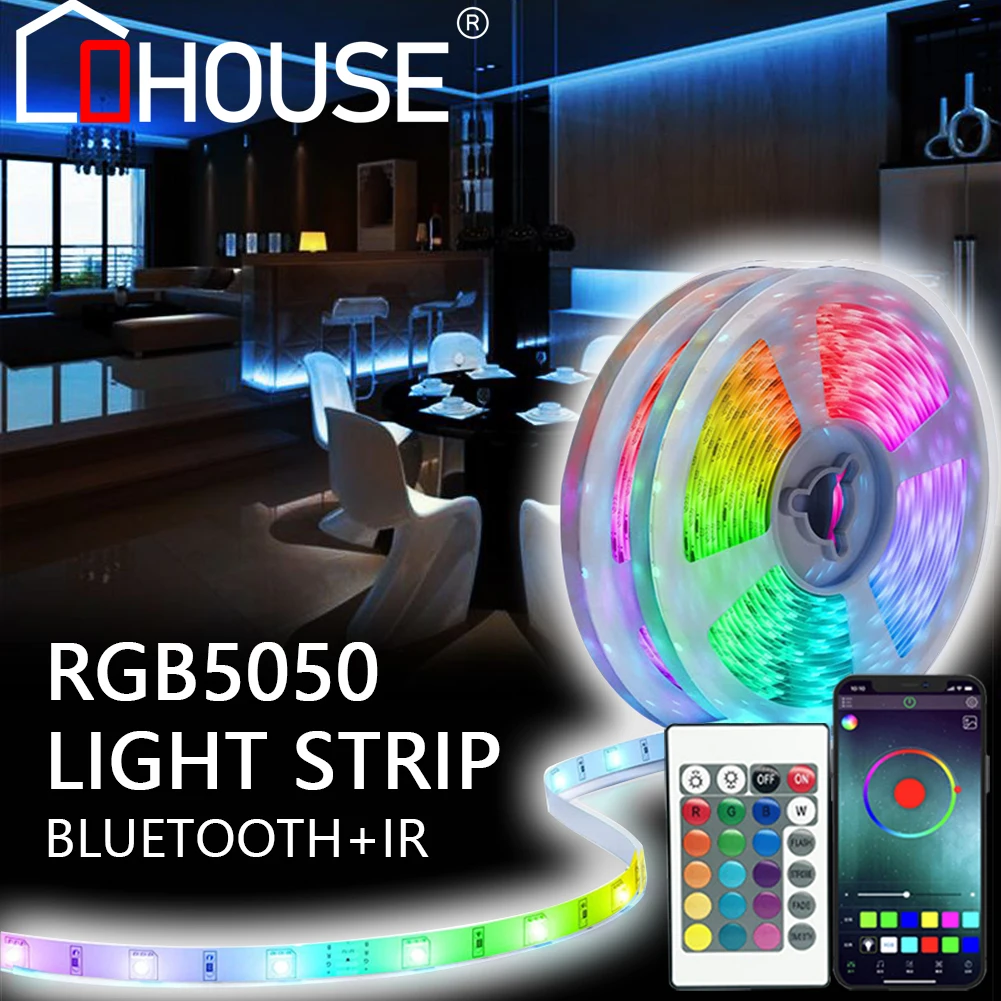 

USB LED Strip Light RGBIC Bluetooth Flexible Ribbon Diode Tape DIY RGB 5050 TV Background Lighting Home Decoracion LED Lights
