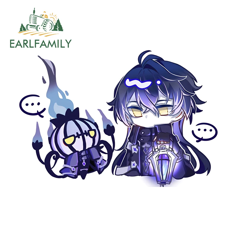 

EARLFAMILY Flins Genshin Impact автомобильные наклейки забавный мультяшный ящик для инструментов наклейка на багажник водостойкая защита двери автомобиля украшение