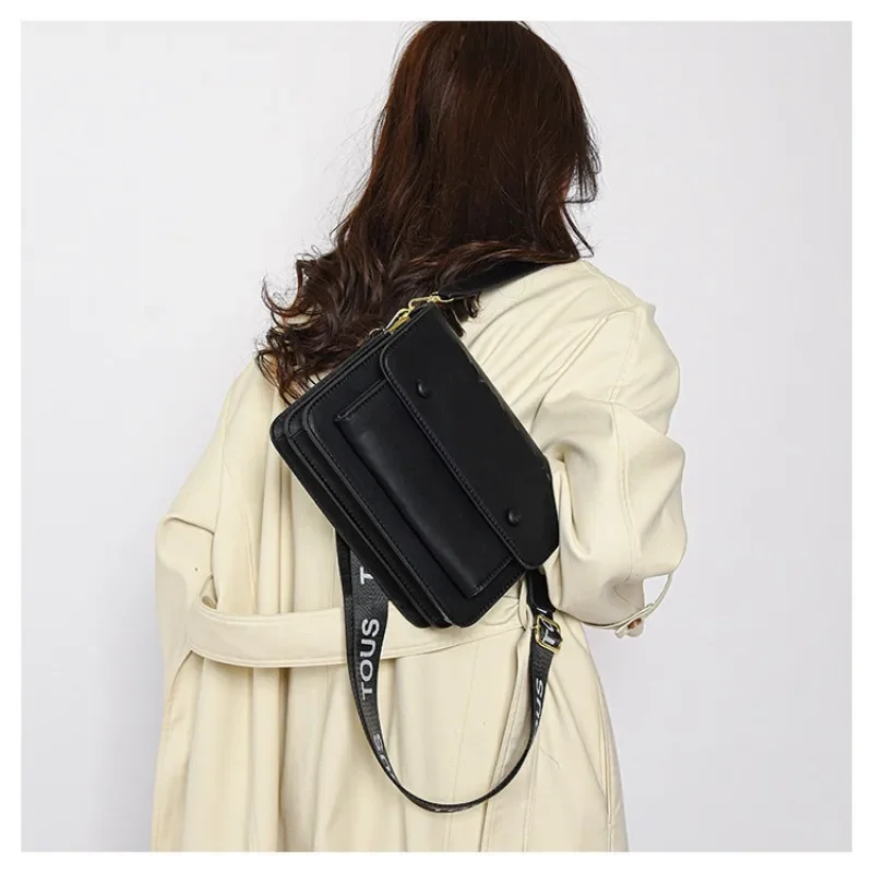 Новая модная женская сумка через плечо классическая простая однотонная