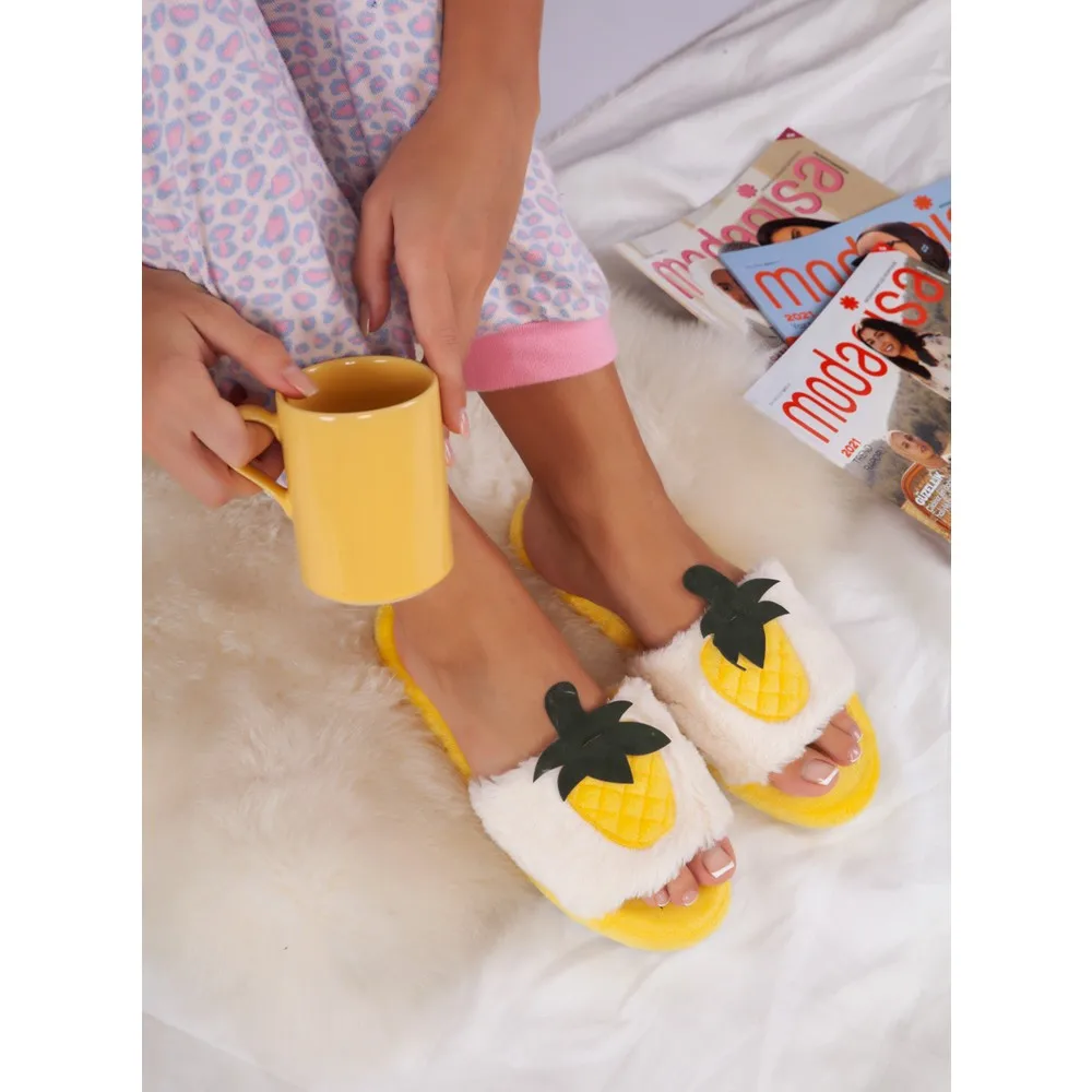 

Dorlie Home Slipper-Yellow White-Dorlie