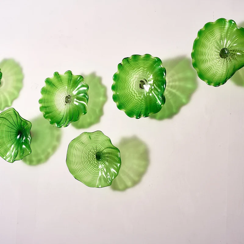 

GIRBAN Green Glass Plates Wall Lamps Art Light Ligiting Murano Glass Abstract Wall Sconce Plates for Home Hotel Decoration