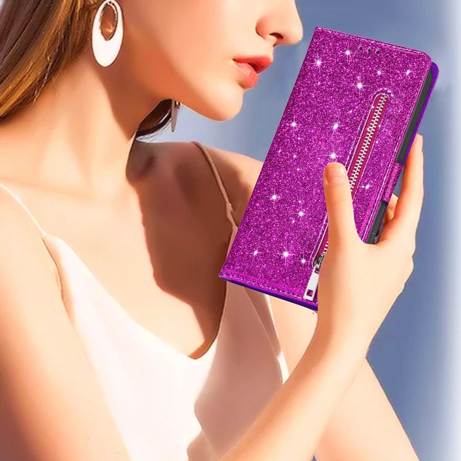 Wallet Glitter Leather Case For Huawei P20 P30 P40 Lite Pro P Smart + 2019 Mate 10 20 Lite Pro Y6 Y7 2019 Honor 10i 10 20 Lite