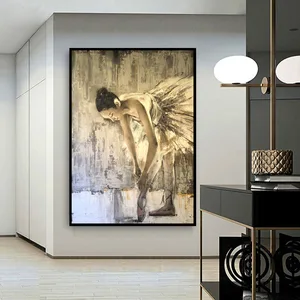 Figure Ballerina Abstract Hand Painted Oil Painting On Canvas Wall Art Girls Room Home Decoration For Bedroom Living Room