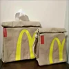 Funny Cute Cartoon French Fries Packaging Bag Student Schoolbag Canvas Backpack Large Capacity School Bag Messenger Bag HandBags 6