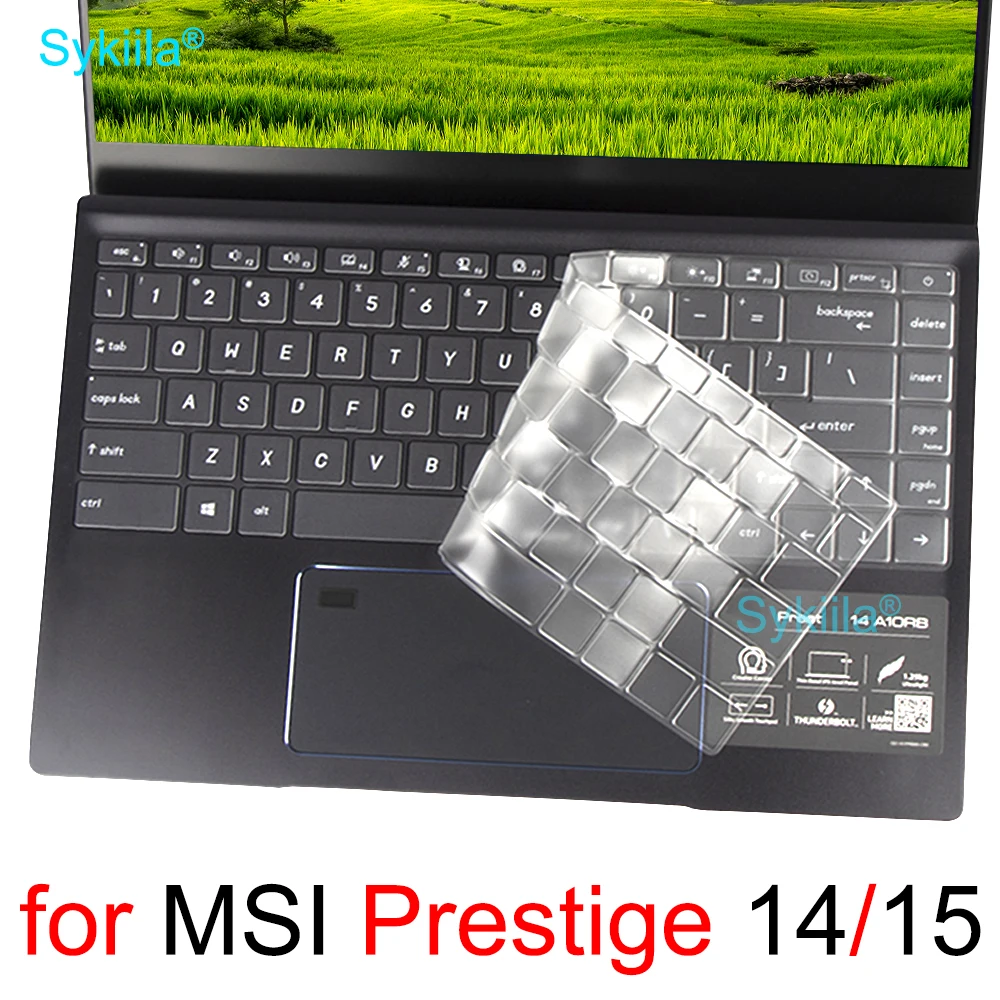 

Keyboard Cover for MSI Prestige 14 Evo Pink Prestige 15 Silicone TPU Protector Skin Case Laptop Accessory A10 A11 Clear