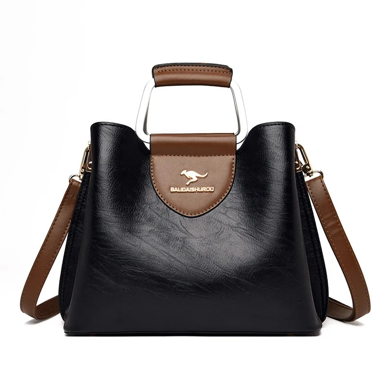 

Vintage Women's Handbags High Quality Leather Totes Bag Female Top Handle Sac Big Capacity Crossbody Shoulder Bag Hand Bag Bolsa