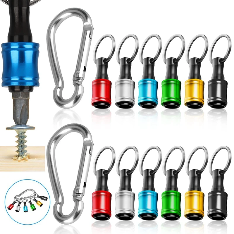 

12Pcs 1/4 Inch Hex Shank Screwdriver Bit Holders, Keychain Extension Bar, Portable Fast Change Bit Holder Set