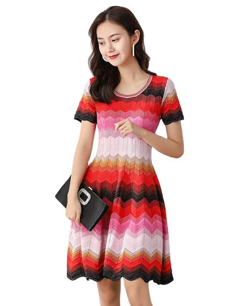 Micosoni итальянский стиль Новинка лета 2022 великолепные цветные полосатые вязаные