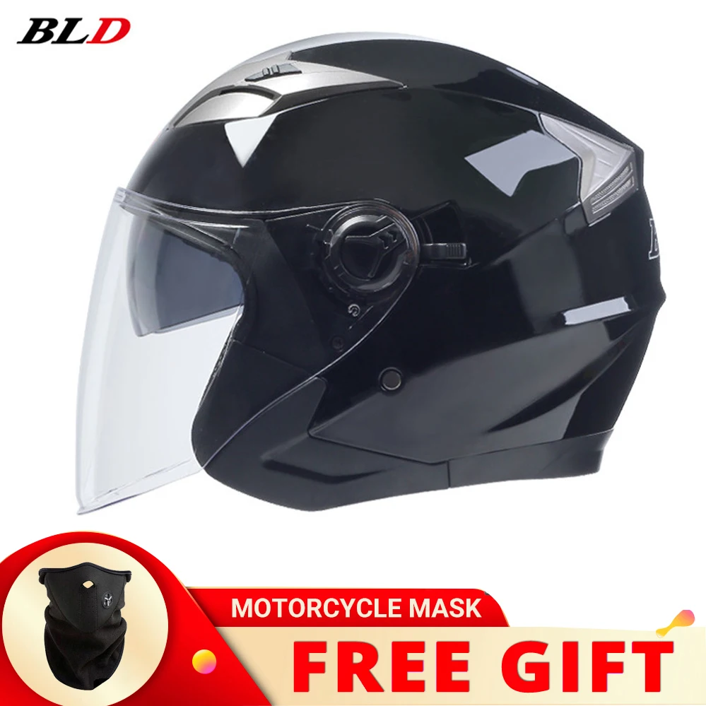 

High Quality Motorcycle Helmet Dual Lens Open Face Riding Motocross Racing Motobike Cascos ABS Capacete De Moto DOT Approved Men