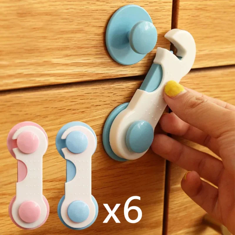 1-6Pcs Safety Lock Baby Child Safety Care Plastic Lock With Baby Protection Drawer Door Cabinet Cupboard Toilet Safety Locks