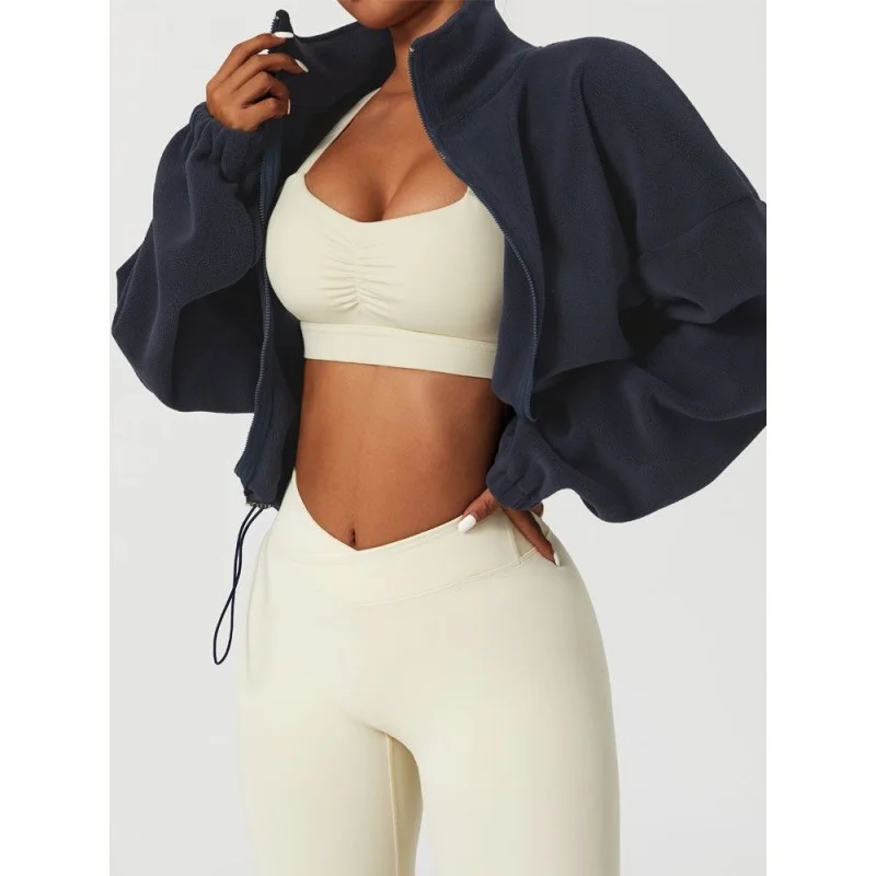 Женская толстовка на молнии с длинным рукавом и высоким воротником