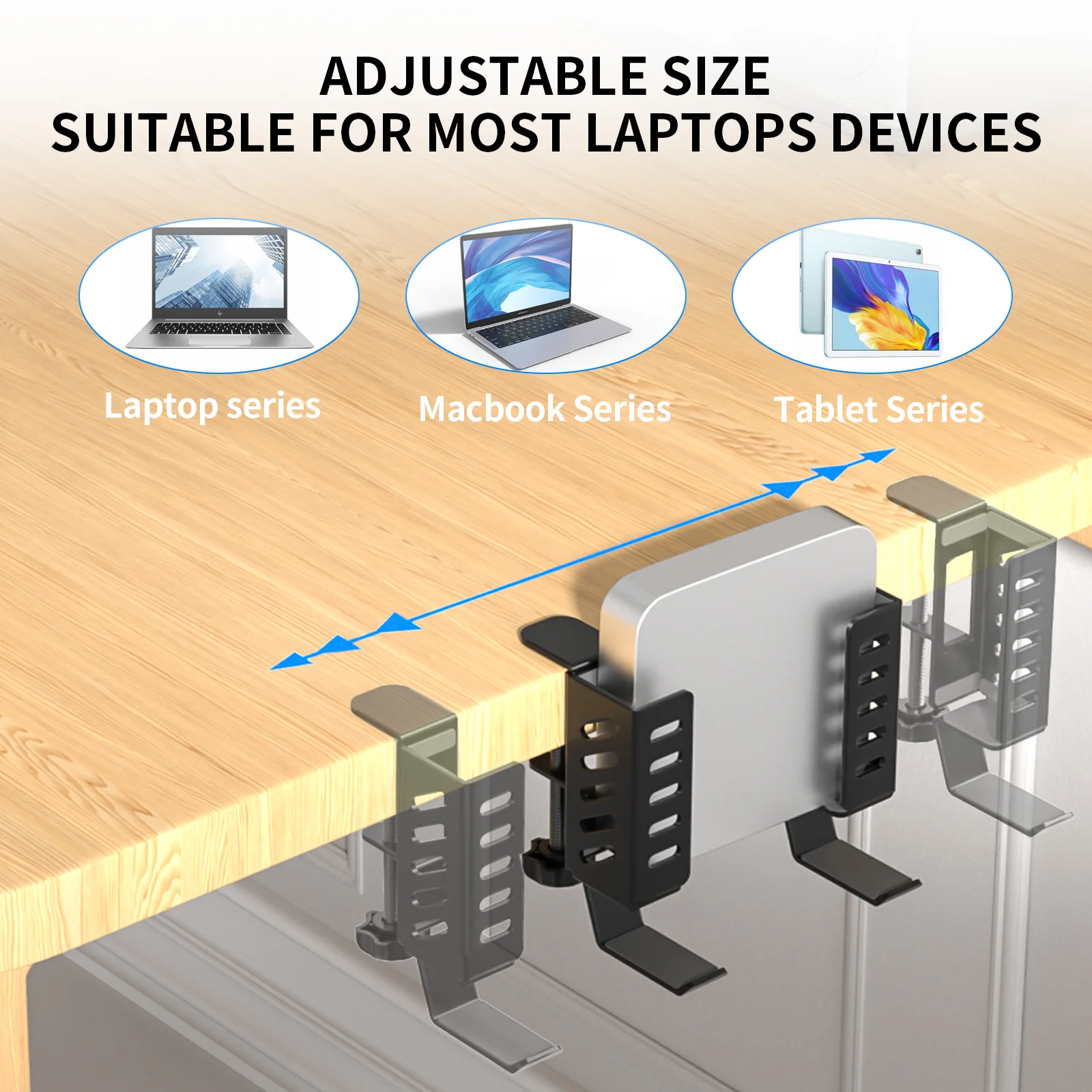 Регулируемое боковое хранилище подставка под стол держатель для ноутбука с