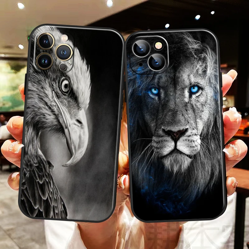 

Tiger Lion Eagle Dog Cat Wolf For Apple iPhone 13 12 11 Pro Max 13 12 Mini 5 5s 6 6S 7 8 Plus SE2020 X XR XS Max Phone Case