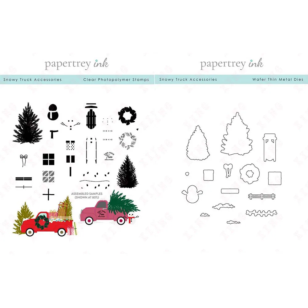 

New Metal Cutting Dies Christmas Diy Scrapbook Craft Decoration Embossed Silicone Stamp Set Arrival Snowy Truck Accessories Mold