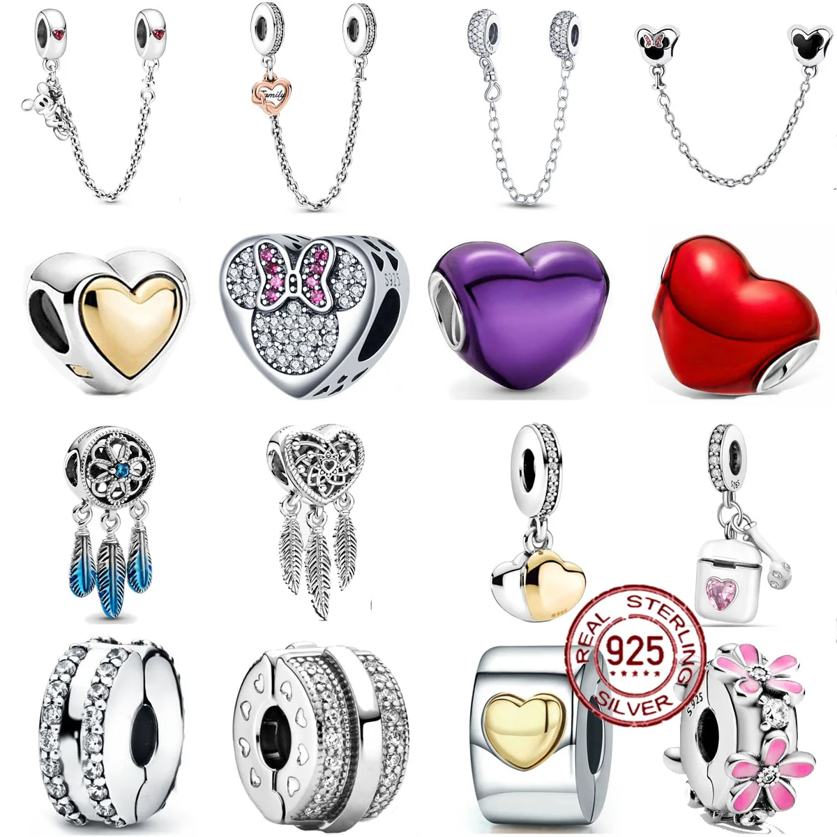 

2021 New Charm 925 Sterling Silver Love Heart Girl Boy Beads Bead Fit Original Pandora Bracelet Snake Chain Beaded Women Gift