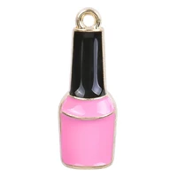 15pcslot two color nail polish pendant zinc alloy dripping oil charms for handmade diy necklace keiychain accessories wholesale