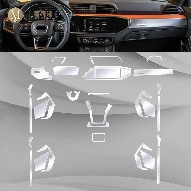 Фото Для Audi Q3 F3 G2B 2012-2023 аксессуары для салона автомобиля, прозрачная пленка из ТПУ, устойчивая к консоли, пленка для радиодисплея, пленка против царапин №5