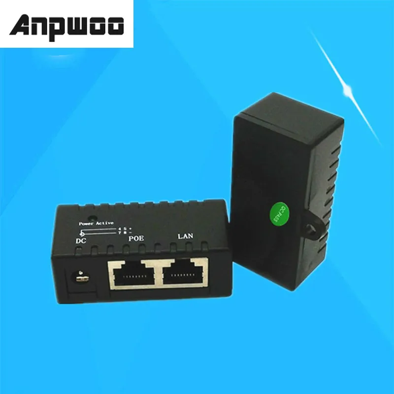 

ANPWOO 10/100Mbp Passive POE DC Power Over Ethernet RJ45 POE Injector Splitter Wall Mount Adapter For IP Camera AP LAN Network