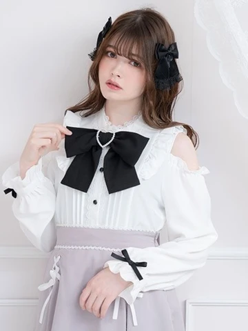 Sweet Lolita Elegant Blouses Women M-4XL Spring Autumn Harajuku Lace Bow Long Sleeve Shirts Girly Kawaii Tops Blusas Camisas