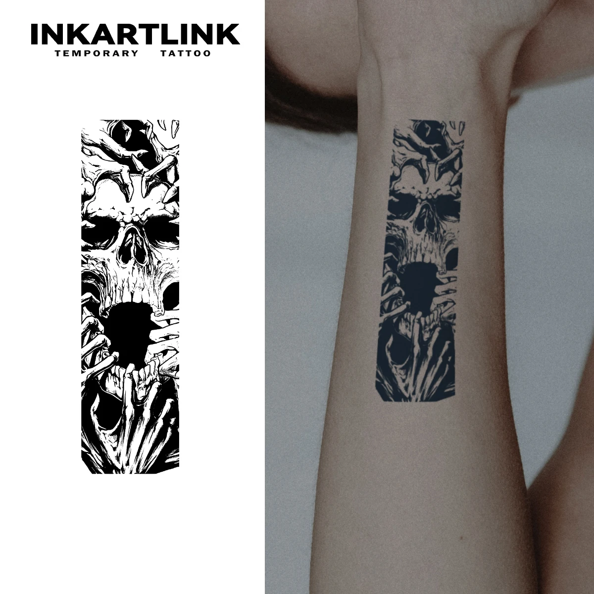 inflatek INKARTLINK tymczasowy tatuaż z motywem czaszki wodoodporny magiczny nie trwały na 15 dni Chin kontynentalnych