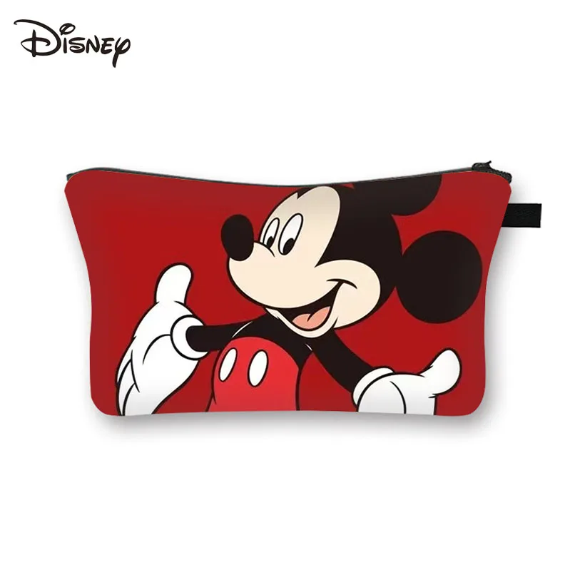 

Disney Mickey Women's Makeup Bag Girl Fashion Cartoon Peripheral Print Compact Zipper Makeup Bag Multi-functional Change Storage
