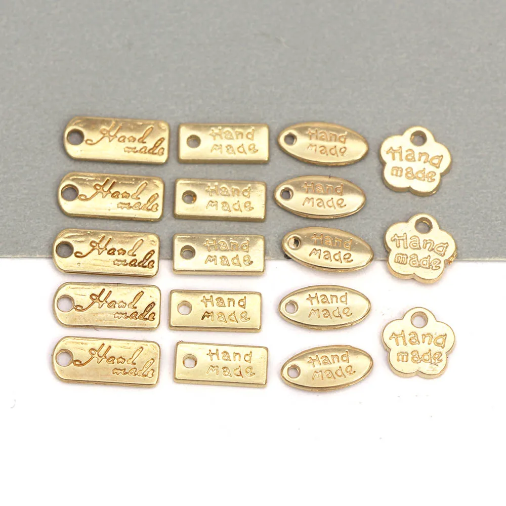 Золотые металлические метки прямоугольные овальные Цветочные этикетки ручной