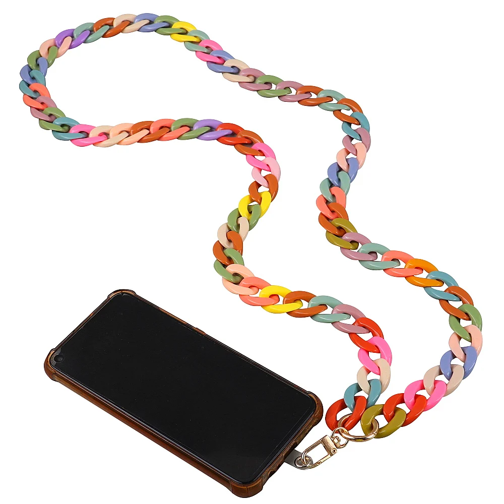 

FishSheep 120cm Phone Strap Acrylic Crossbody Lanyard Chain Case Rope Cord for Mobile Phone Portable Hang Cell Phone Accessories