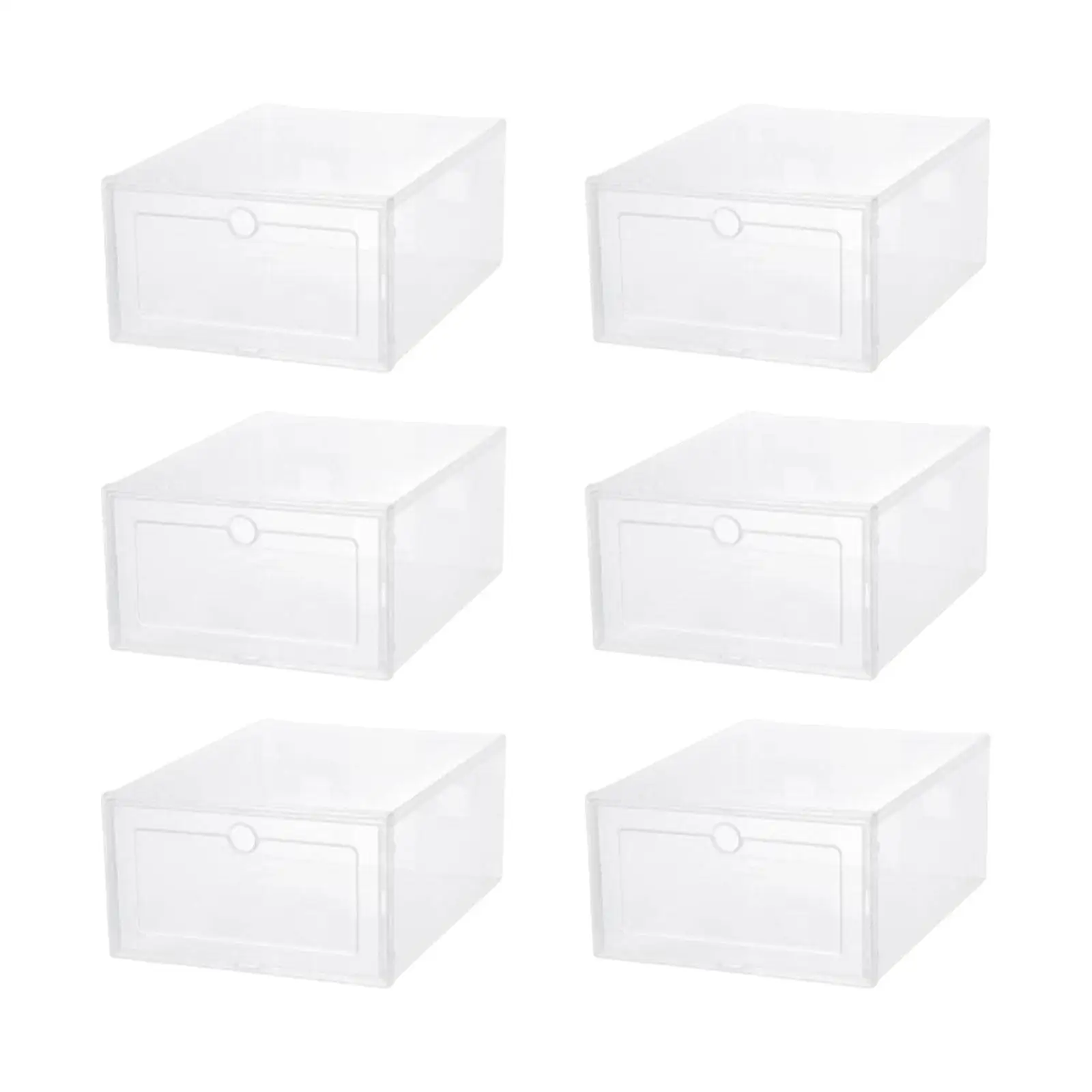 6Pieces Transparent Shoe Storage Box Dustproof with Lids Stable Container for Men and Women Sorting Boot & Shoe images - 6