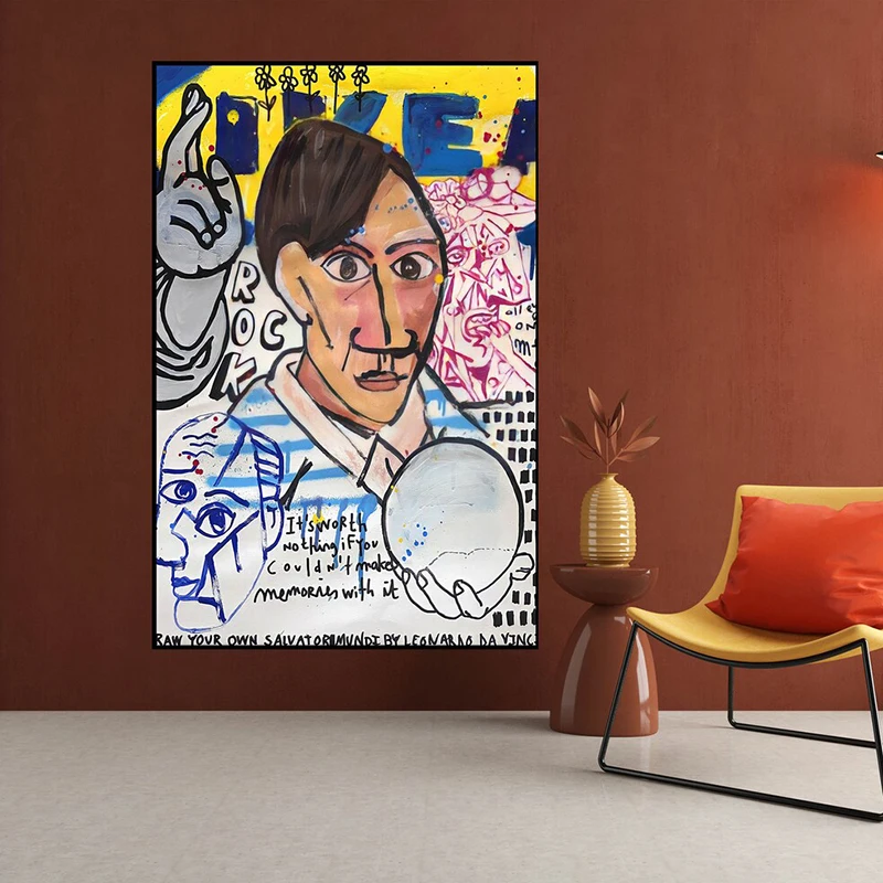 

Picasso Artwork Canvas Painting Graffiti Pop Art Posters Prints Wall Decor Living Room Office Wall Art Pictures Home Decoration