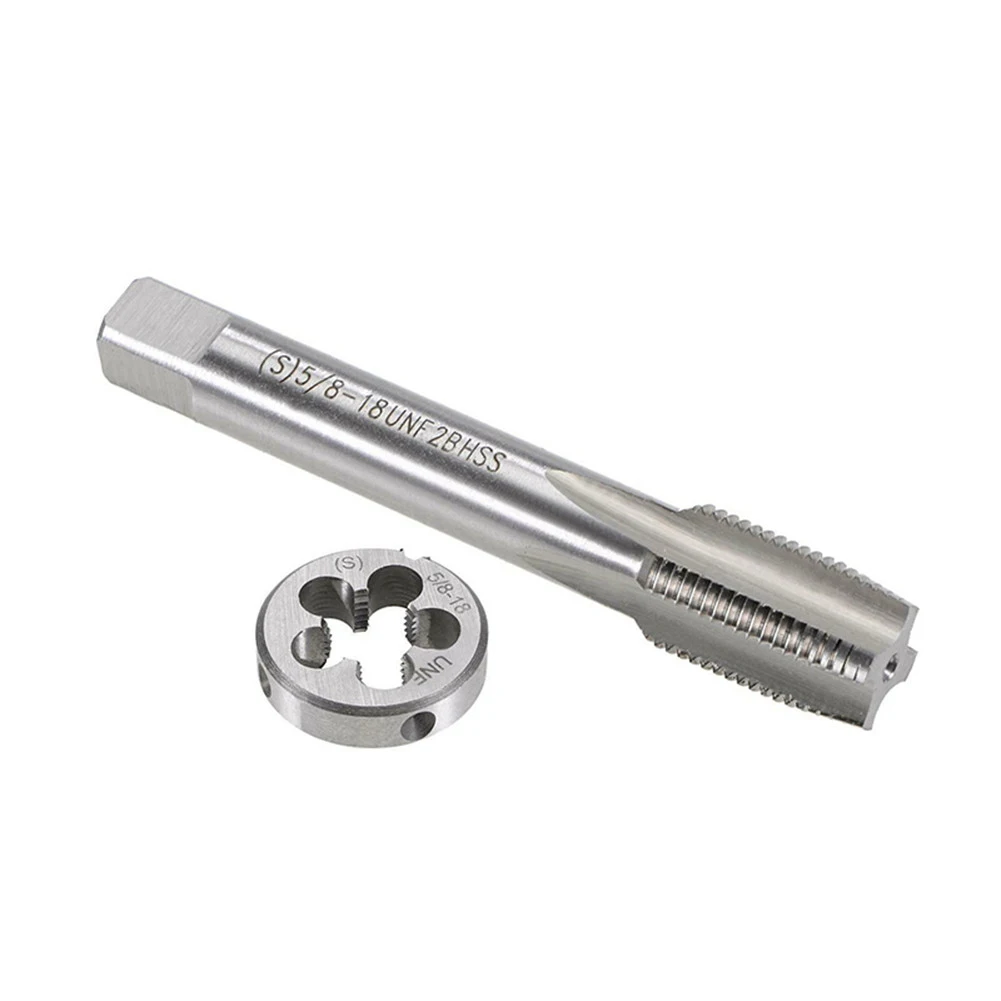 

HSS 5/8-18 UNF Tap And 5/8-18 UNF Die Kit Right Hand Durable High Quality Tap Die Set Handle Tools Accessories