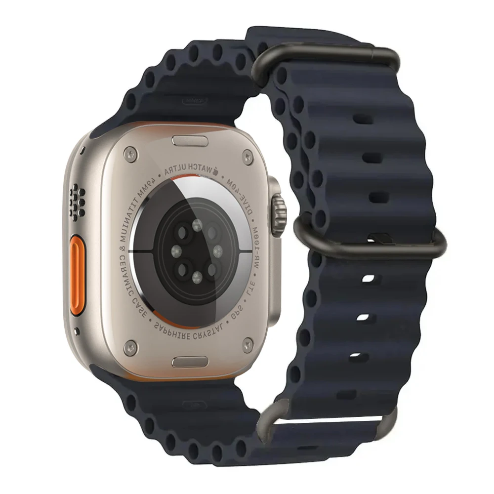 Ремешок силиконовый для apple watch Band 44 мм 40 45 41 49 42 iWatch series 7 6 5 3 se 8 Ultra 2 9 10