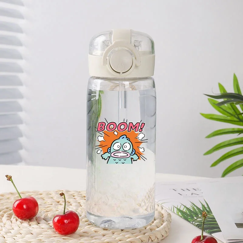 400 мл аниме мультфильм Sanrio HANGYODON новая портативная пластиковая соломенная чашка