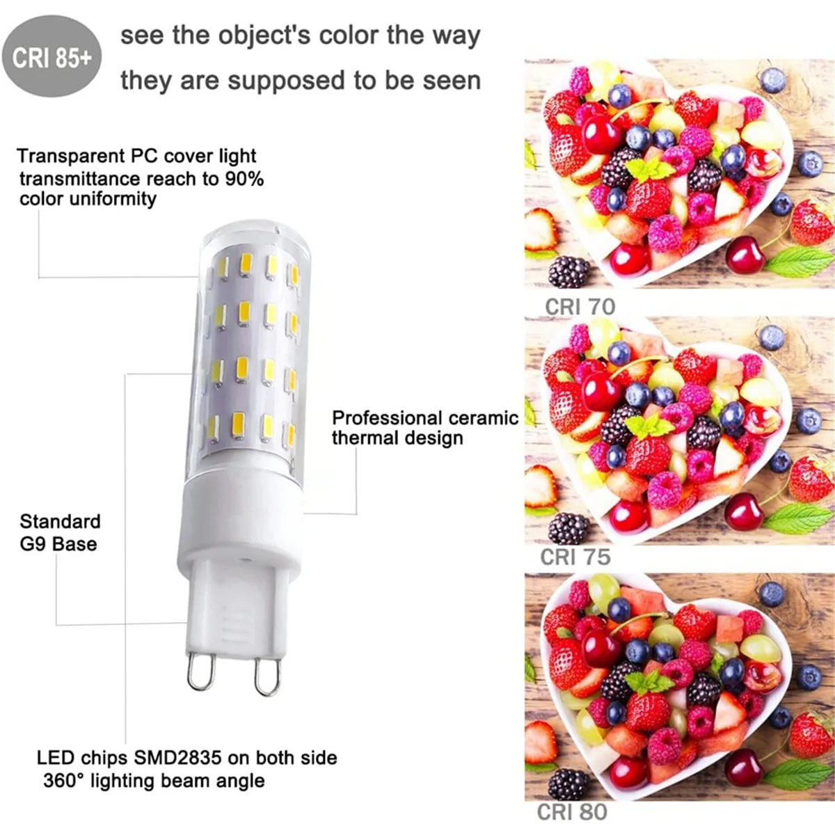 

Умные светодиодные лампы G9 Светодиодная лампа 6 Вт Tuya Wi-Fi с регулируемой яркостью Умный светильник Галогенный свет Голосовое управление Умные светодиодные лампы 2700-6500K EU Pl