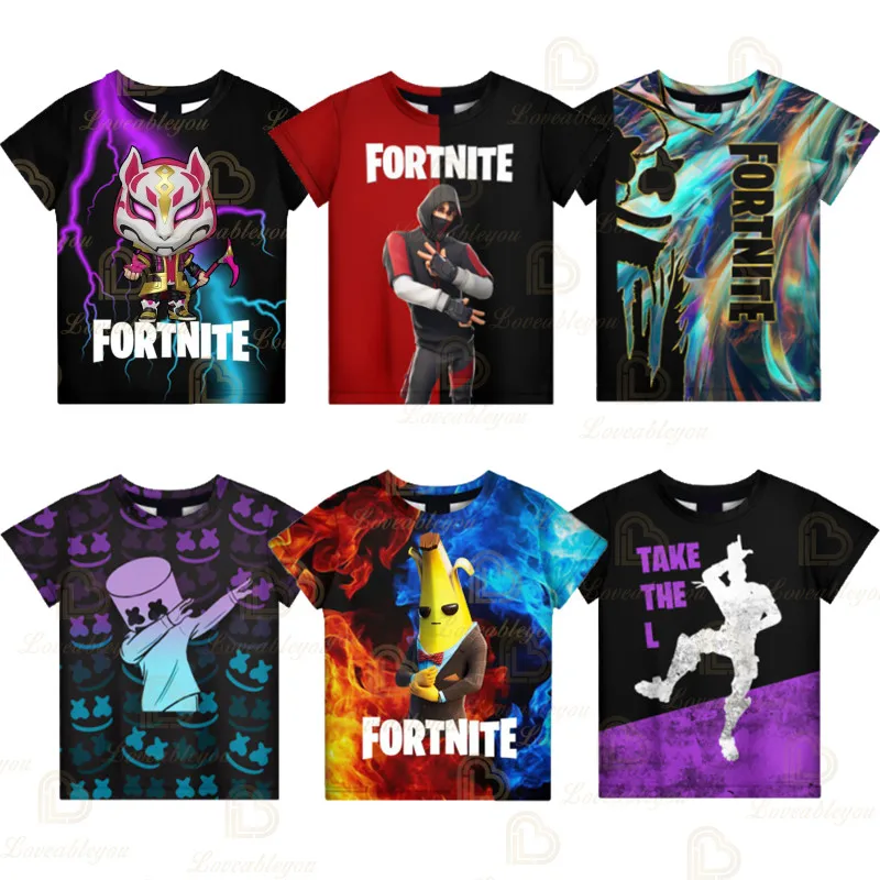 

Fortnite T Shirt for Kids Banana Peely T-shirt Men's Women's Tshirt Battle Royale Game T Shirt Harajuku Summer Tops