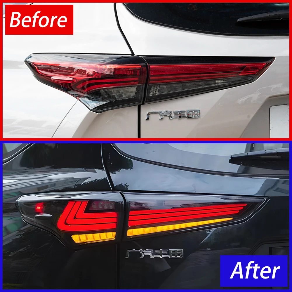 Фото Автомобильный задний фонарь для Toyota Highlander 2022-2023, все новое обновление, светодиодный запуск, анимация, динамический указатель поворота, горячая распродажа, аксессуары №2