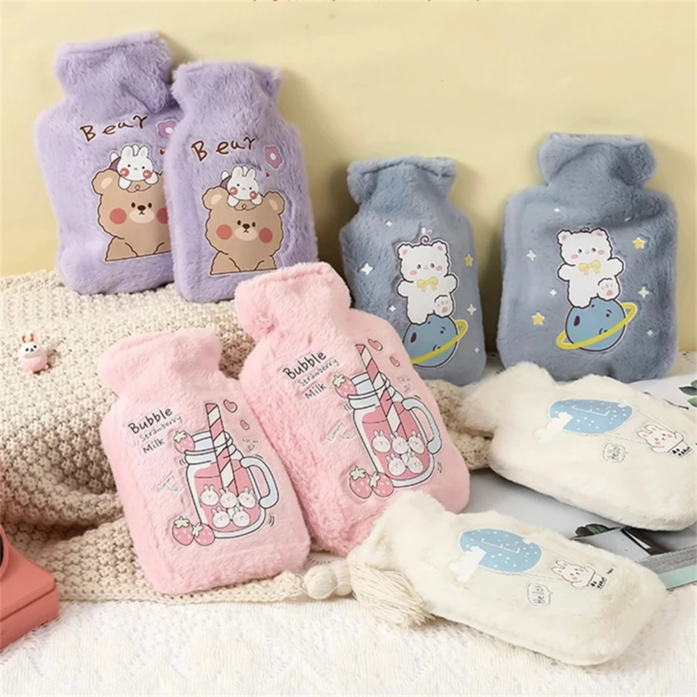 

Hand Feet Winter Warm Hot Water Bag Kawaii Bear Kat Rabbit Animal Pattern Hand Warmer Bags Thick Plush Cartoon Hand Warmer