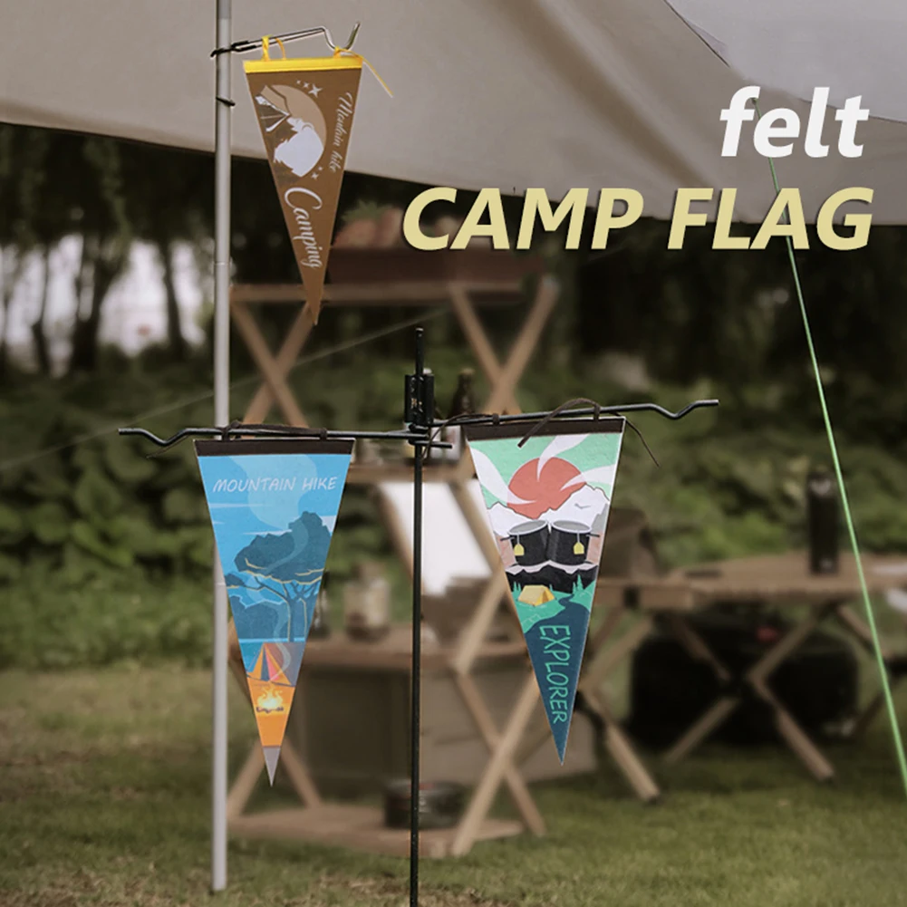 

Висячая гирлянда из фетра, настил для палатки, уличное украшение, реквизит, расположение сцены, треугольный подвесной флаг, оборудование дл...