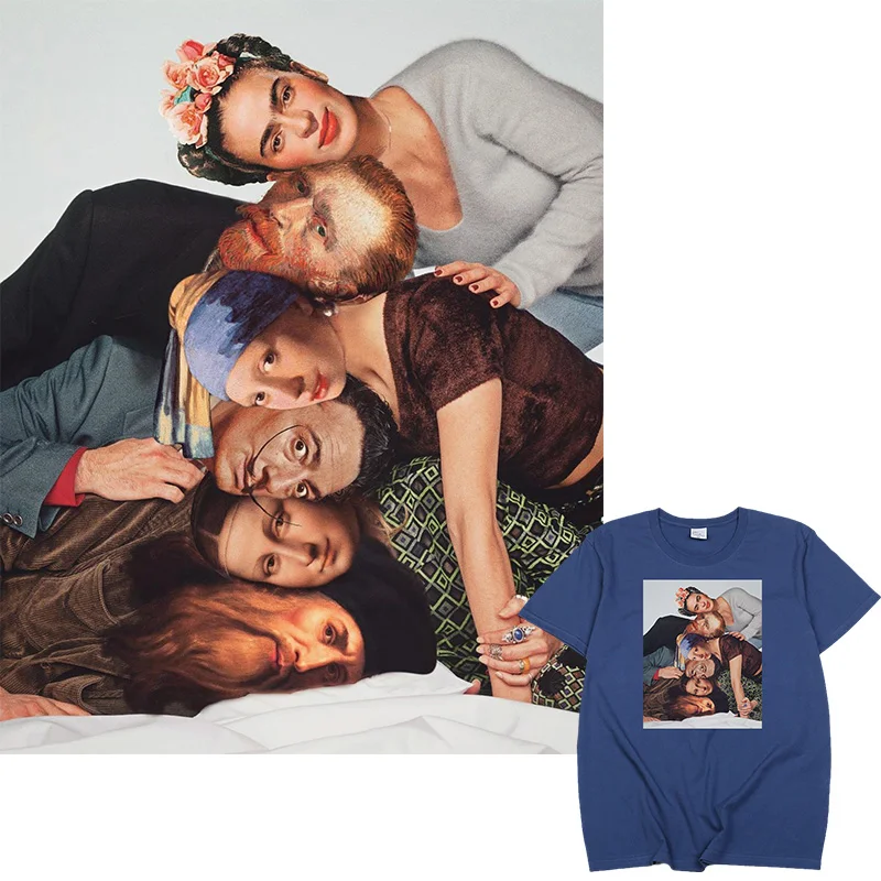 

Hot Sale TV Friends Spoof Portrait Tshirts Funny Van Gogh Da Vinci Salvdor Dali Portrait Tops Summer Hombre Women Camisetas Tee