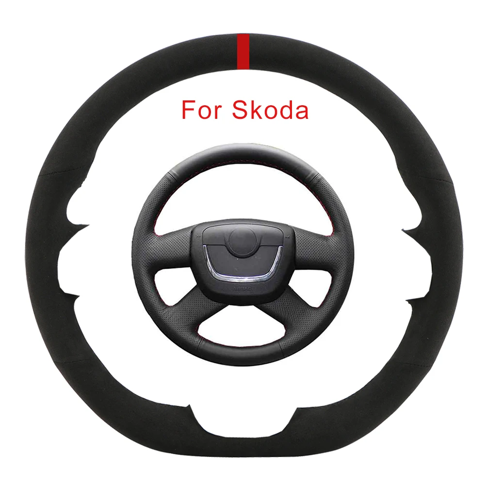 

Customized Car Steering Wheel Cover For Skoda Octavia Superb Fabia Skoda Octavia a5 Yeti Soft Sweat-Wicking Suede Steering Wrap