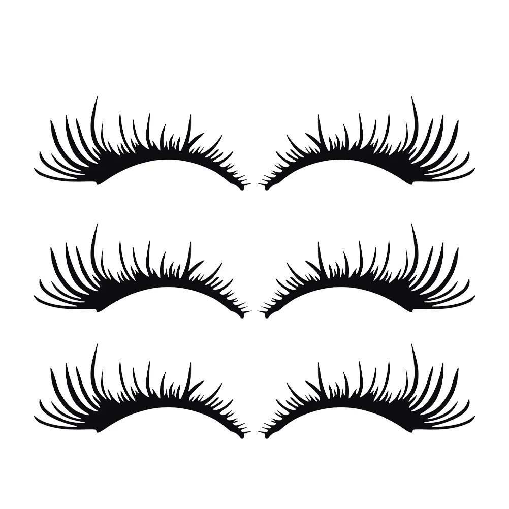 

3 Pairs Window Trim Sticker Car Decal 3D Eyelashes Auto Laptop Headlight Decoration