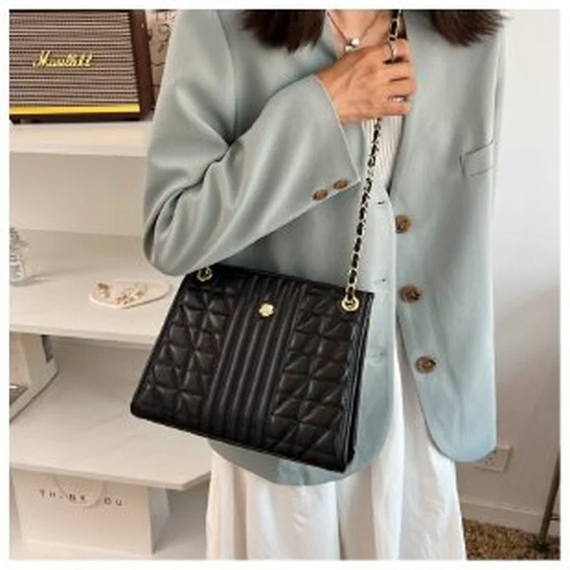 

Gold Chain Handbag Luxury Designer Shoulder Bag for Women Clutch Purses Winter High Quality Crossbody Bag Female Travel Totes