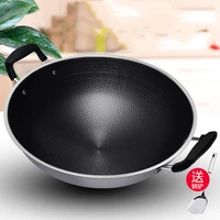 chinese frying pan stainless steel wok non stick cooking pot frying kitchen traditional gourmet utensilios de cocina supplies