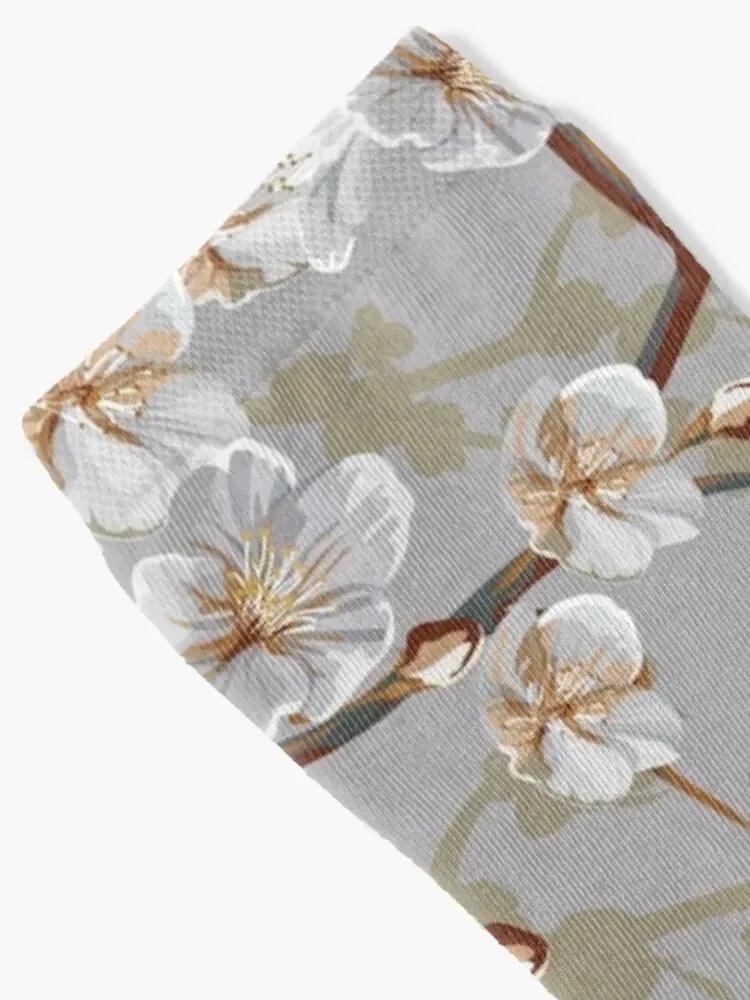 Носки с рисунком вишни на серебряном фоне хоккейные детские носки kawaii роскошные