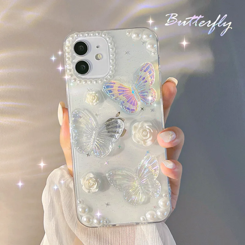 

Compatible with iPhone 14/14 Pro Case for Women，Slim Soft Border Hard Panel Protective Phone Case Cover for iPhone (Butterfly)