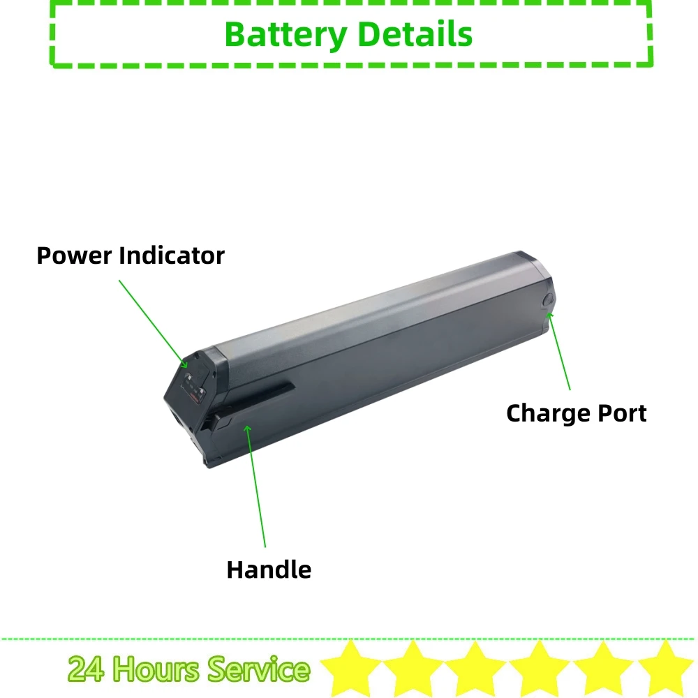 Полускрытая батарея для электровелосипеда Akez стартер 48 В 36 10 4 Ач 13 14 15 6 17 5 20 21